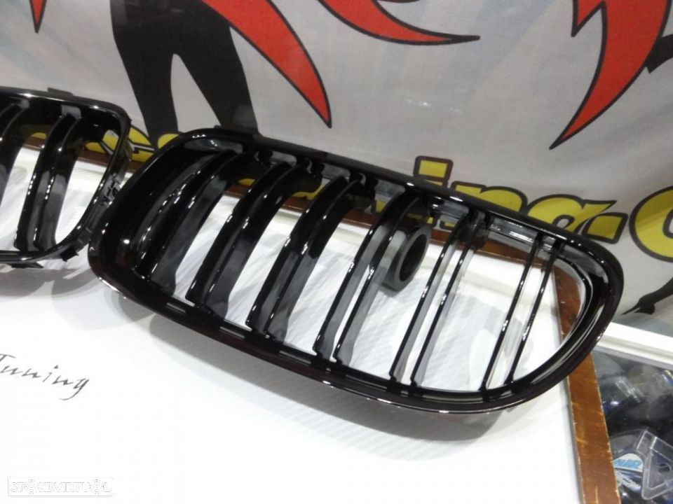 Grelha frontal em plástico para ABS para BMW E90 08-11 M4 look / dupla lâmina em preto piano brilhante - 6