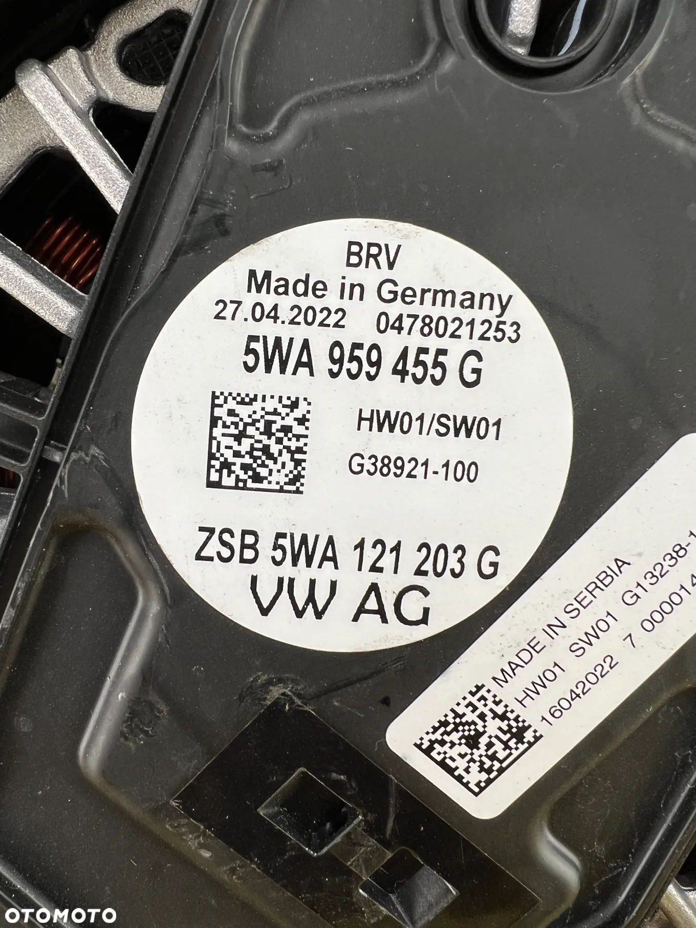 WENTYLATOR CHŁODNICY VW AUDI SKODA 5WA959455G - 2