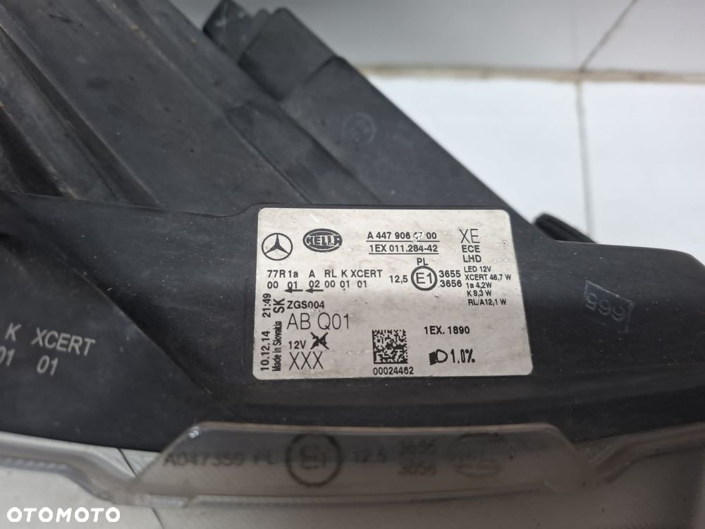 LAMPA PRZEDNIA PRZÓD PRAWA MERCEDES W447 VITO V KLASA FULL LED A4479064700 - 10