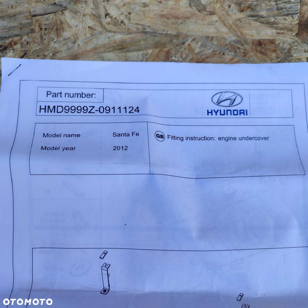 Hyundai Santa Fe III 12- osłona metalowa pod silnik i skrzynię pampers - 7