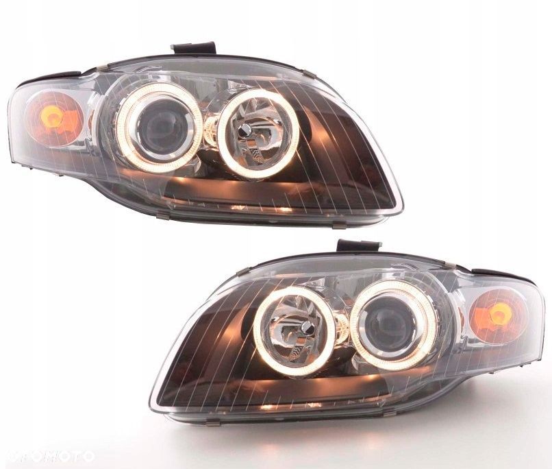 Reflektor Lampa kpl Ringi Angel Eyes Depo Tuning Black Audi a4 b7 8e 2004- - 7