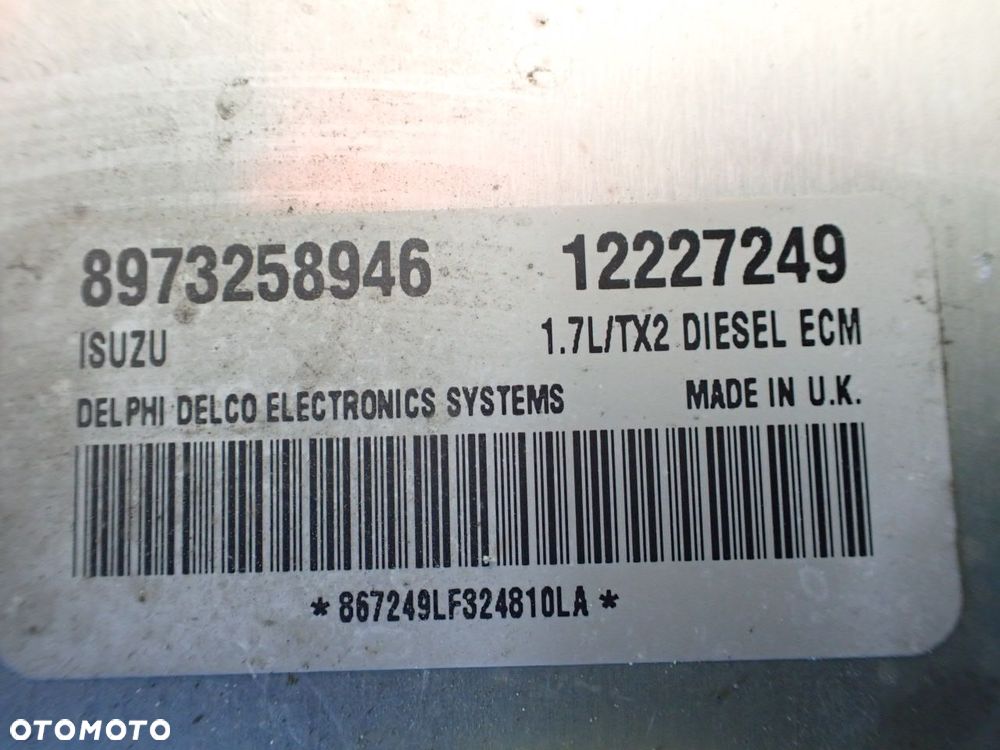 KOMPUTER SILNIKA OPEL MERIVA A 1.7 DTI 12227249 - 3
