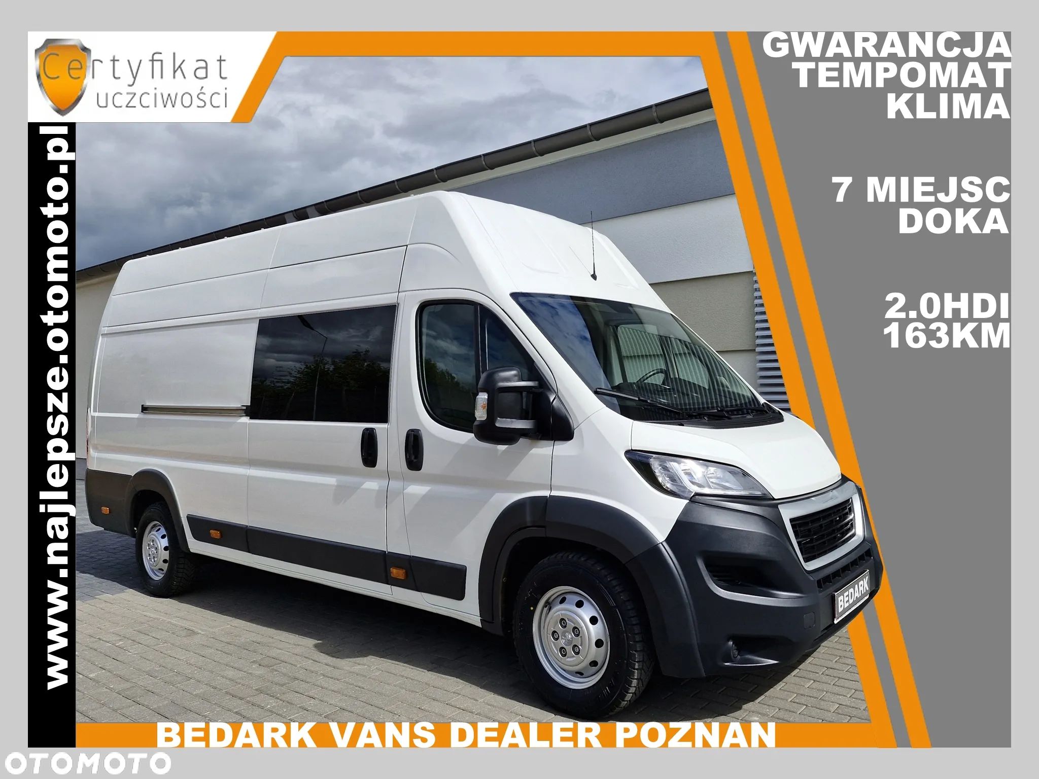 Peugeot Boxer, L4H3 MAXI, BRYGADÓWKA,7 miejsc DOKA, klima - 1