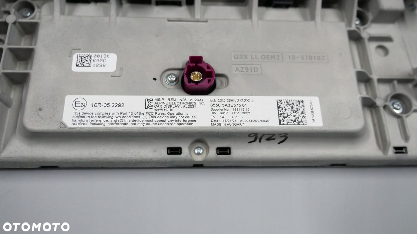 BMW G20 G21 MONITOR WYŚWIETLACZ EKRAN 5A3E575 - 10
