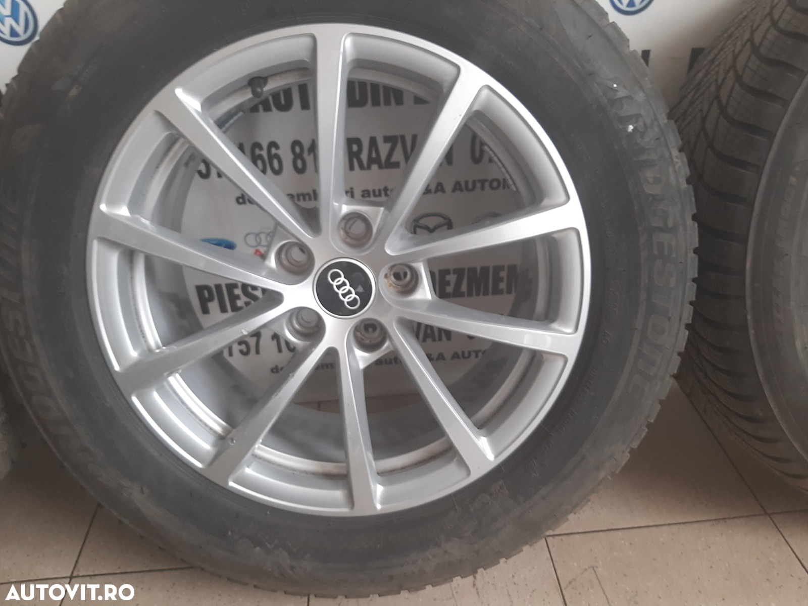 Set Jante Aluminiu R17 Audi A6 4K C8 A7 A5 A4 Q3 Q5 Etc. 5x112 Anvelope Dot 3620 225/60R17 M+S Cu Fulg - 7