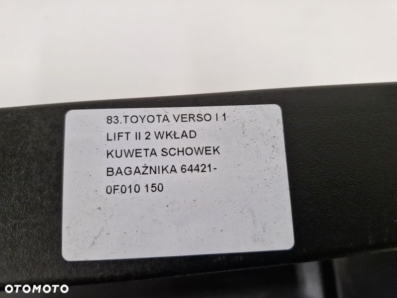 toyota verso 1 i lift wkład kuweta schowek bagażnika 64421-0f010 - 5
