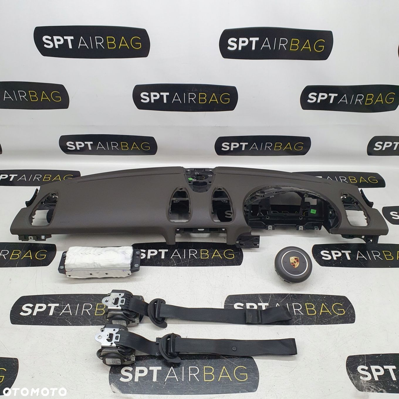 PORSCHE CAYMAN 982 BOXTER 718 DESKA ROZDZIELCZA KONSOLA KOKPIT PULPIT PODUSZKI AIRBAG AIR BAG PASY KIT SET - 1