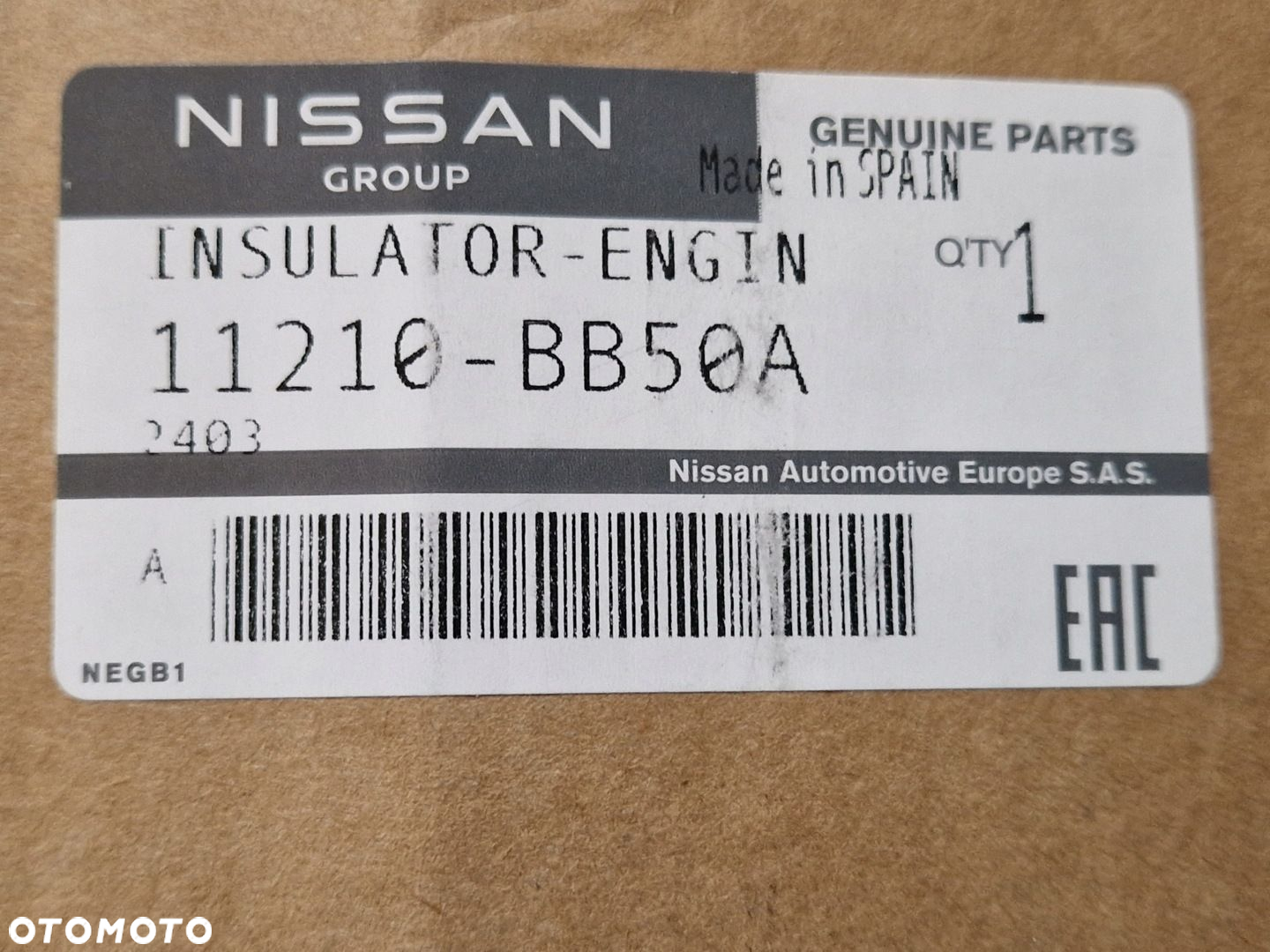 NISSAN QASHQAI J10 PODUSZKA SILNIKA ŁAPA PRAWA DCI NOWA ORYGINAŁ 11210BB50A - 3