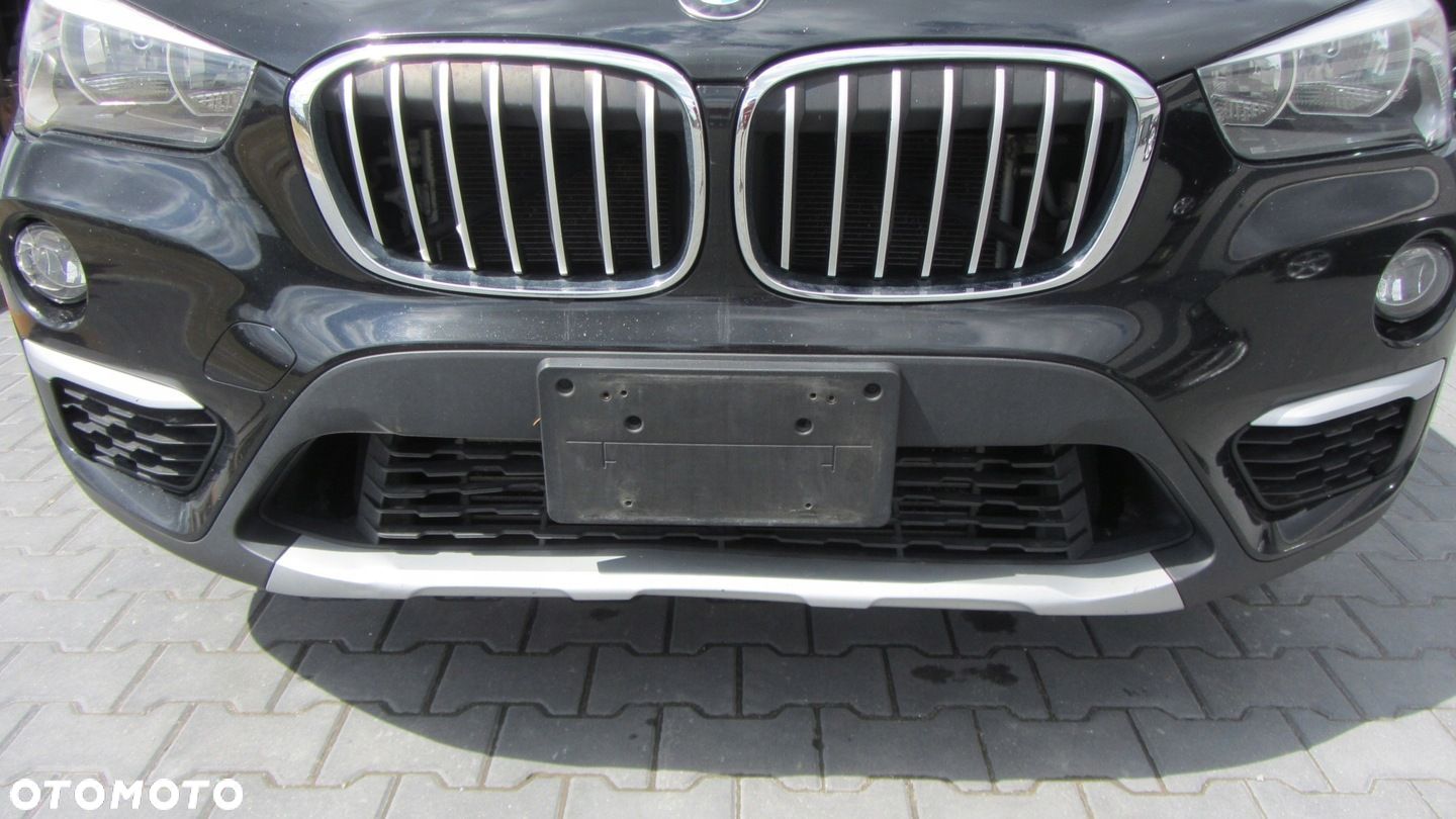BMW X1 F48 ZDERZAK PRZEDNI PRZÓD KOMPLETNY 668 SCHWARZ 2 CZARNY GRILL - 1
