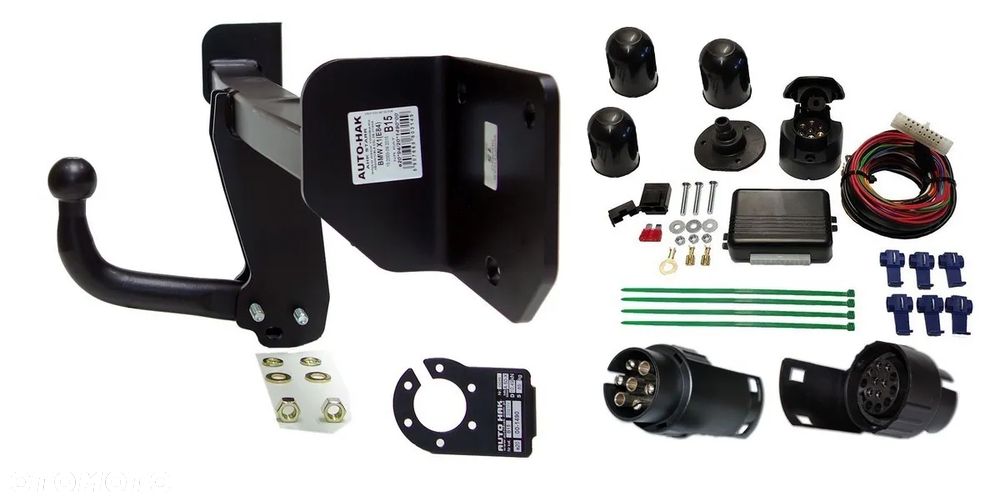 HAK HOLOWNICZY FIRMY AUTOHAK Z KULĄ ODKRĘCANA NA DWIE ŚRUBY +MODUŁ7PIN+WIĄZKA do BMW E84 X1 5d 2009 - 2