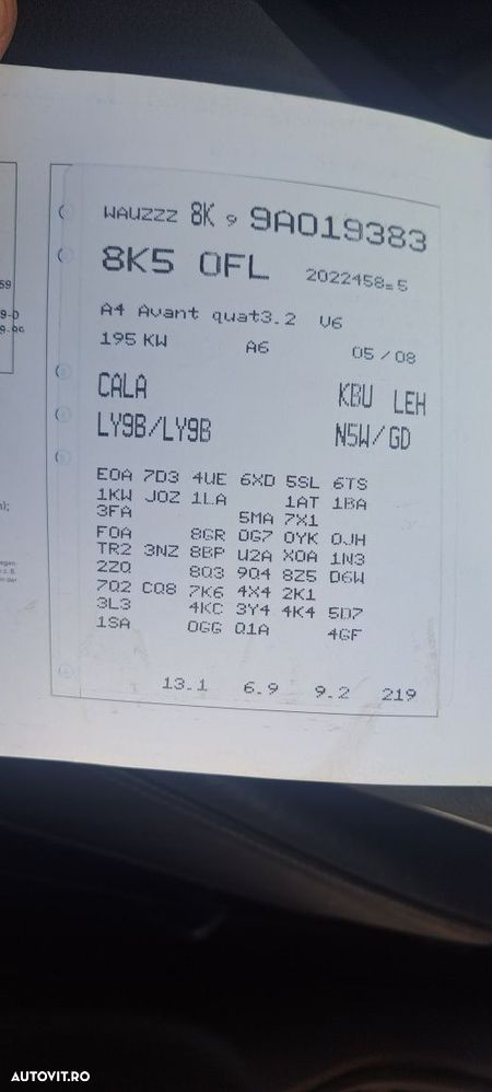 Usa usi A4 B8 model break negru cod LY9B sau LZ9Y - 5