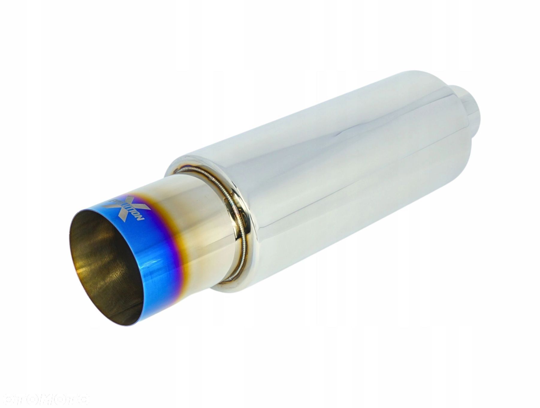 Tłumik Końcowy PRZELOTOWY wejście 63mm Końcówka 104mm JDM nierdzewka - 1