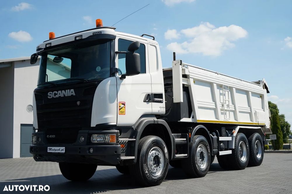 Scania G 410 / 8X4 / CAROSERIE BACĂ ASFALT / 2X CLAPETĂ HIDRAULICĂ / ACOPERIȘ HIDRAULIC / PENTRU PAVINGURI - 1