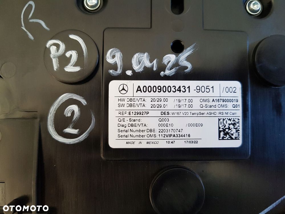 mercedes gle w 167 lampka oświetlenie kabiny a0009003431-9051 - 3