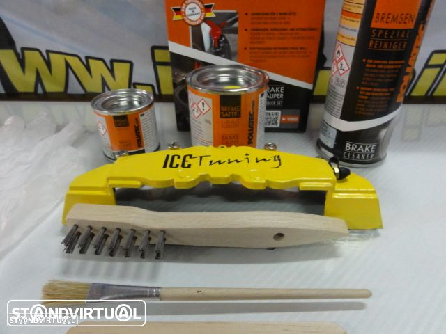 Tinta alta temperatura Foliatec de cor Amarelo Brilhante para bombas / pinças de travão, kit 3 c - 3
