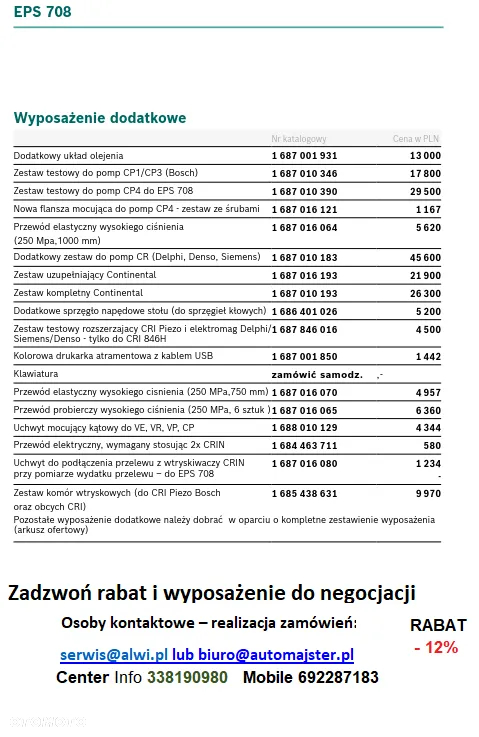 DCI 200 stół probierczy +FSA  050 - 21