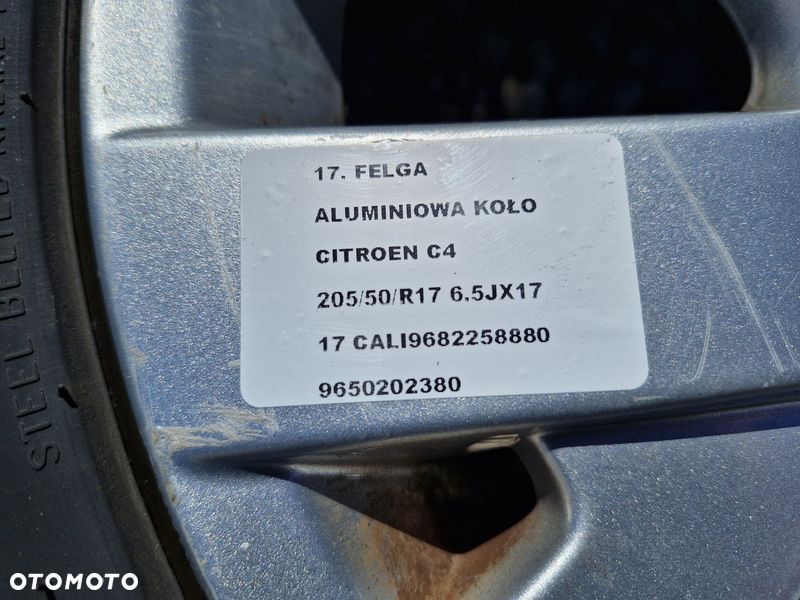 FELGA ALUMINIOWA CITROEN C4 I 6.5 17 CALI 4X108 ET26 9682258880 - 7