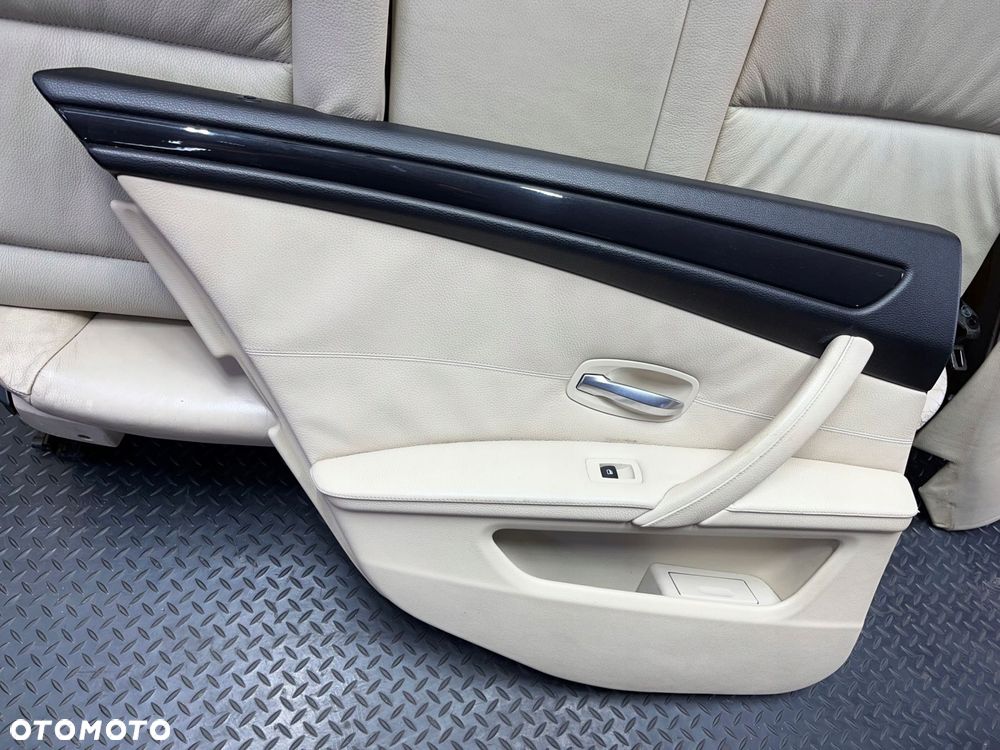 komplet fotele kanapa boczki tapicerka kremowa skÓra europa bmw e61 lift - 9