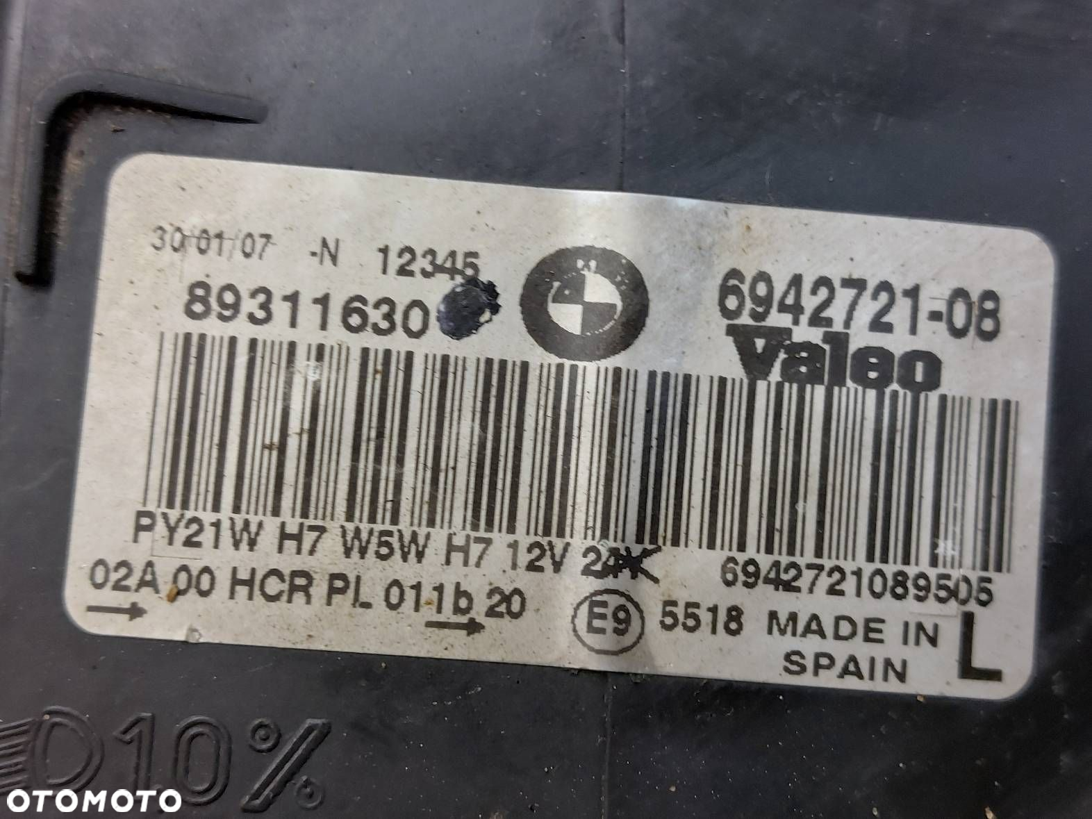 LAMPA LEWY PRZÓD BMW E90 E91 VALEO 6942721 - 3