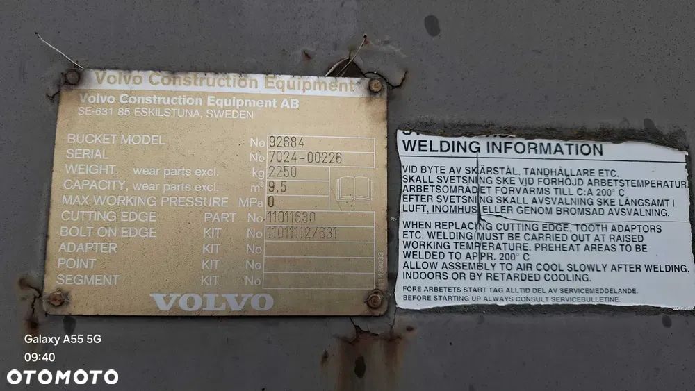 Łyżka ładowarkowa 9,5m3 Volvo L120 L150 Liebherr l550 l556 - 5