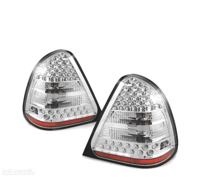 FAROLINS TRASEIROS LED PARA MERCEDES W202 93-00 CHROME CROMADO - 2