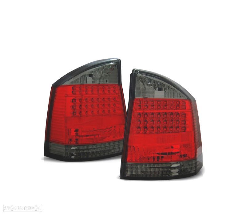 FAROLINS TRASEIROS LED OPEL VECTRA 02-08 VERMELHO ESCURECIDOS - 1