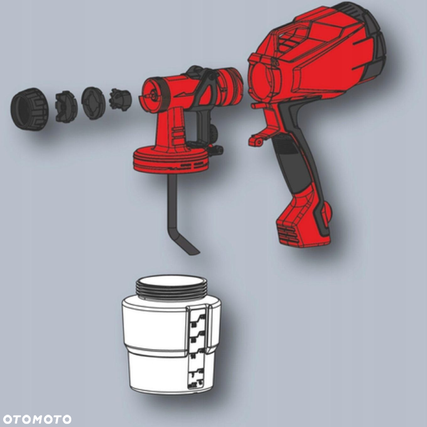EINHELL PISTOLET DO FARB 500W ZBIORNIK 1 L 550ml/min TC-SY 500 P SPRAY SYS - 6