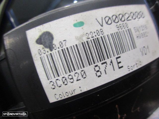 Quadrante 3C0920871E VW PASSAT 5 SW 3C 2007 2.0TDI 140CV 5P PRETO KM/H DIGITAL - 5