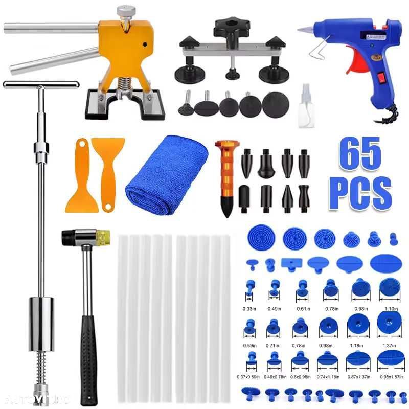 Kit Trusa PDR 65 piese Indreptat Lovituri Caroserie Ventuze Tabla Auto - 1