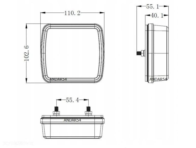 LAMPA TYLNA ZESPOLONA LED PRZYCZEPKA KPL. - 2