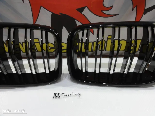 Grelha frontal em preto piano brilhante para BMW X3 F25 2010-2014 M4 look / dupla lâmina em Plastico ABS - 6