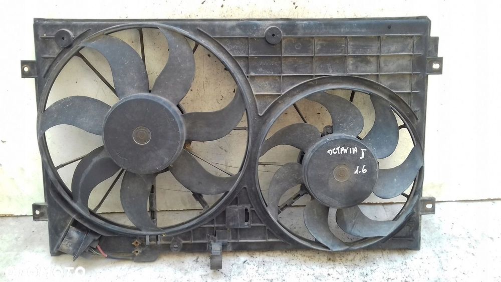 WENTYLATORY CHŁODNICY 1K0121207T SKODA OCTAVIA II 1.6 8V 04- VW SEAT AUDI - 1