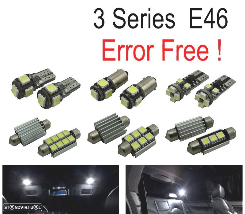 KIT COMPLETO 17 LAMPADAS LED INTERIOR BMW SERIE 3 E46 SEDAN COUPE M3 318I 318TI 323I 323IS 325I 325X - 1