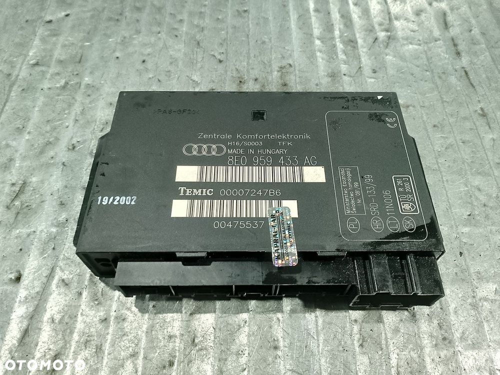 MODUŁ KOMFORTU AUDI A4 B6 1.8 TURBO BENZYNA KOMBI 8E0959433AG - 1