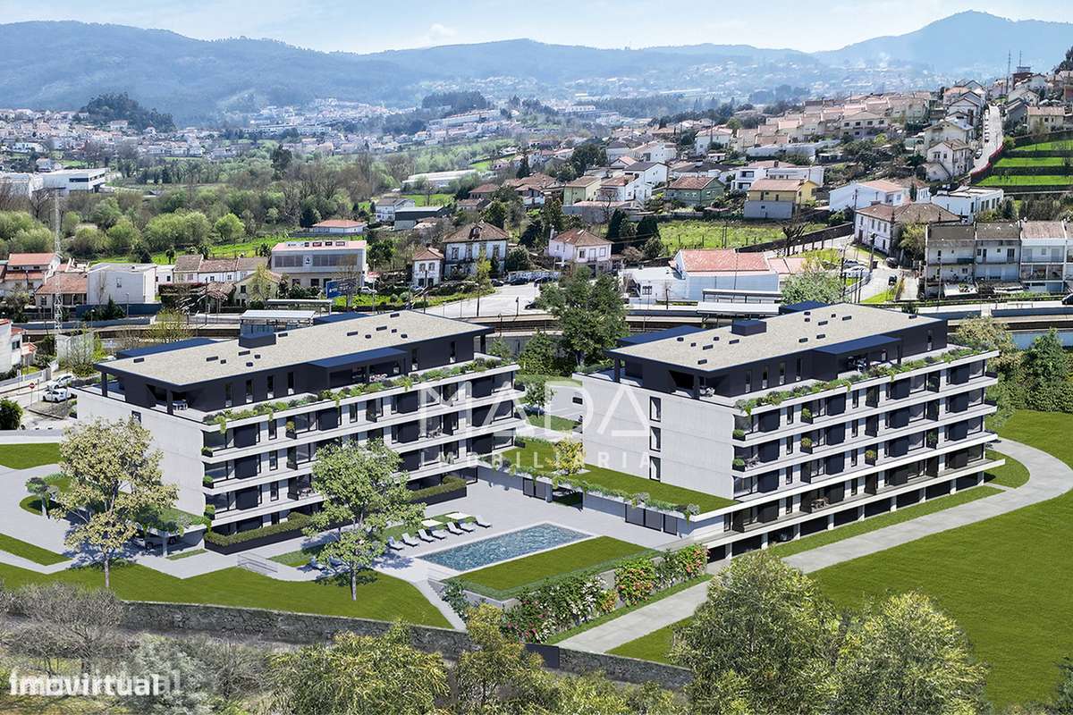 NOVO Apart. T4 (último piso) c/piscina e 3 lugares de garagem em Braga - Grande imagem: 2/31