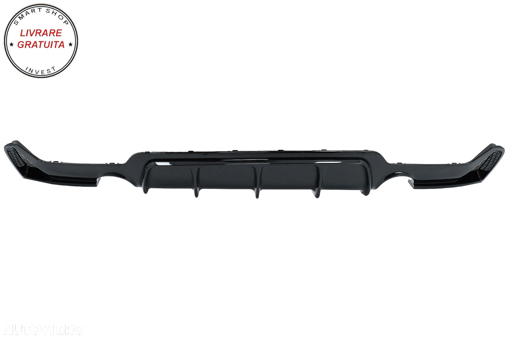 Difuzor Bara Spate Cu Evacuare Dubla BMW Seria 4 F32 F33 F36 (2013-2019) Negru Luc- livrare gratuita - 2