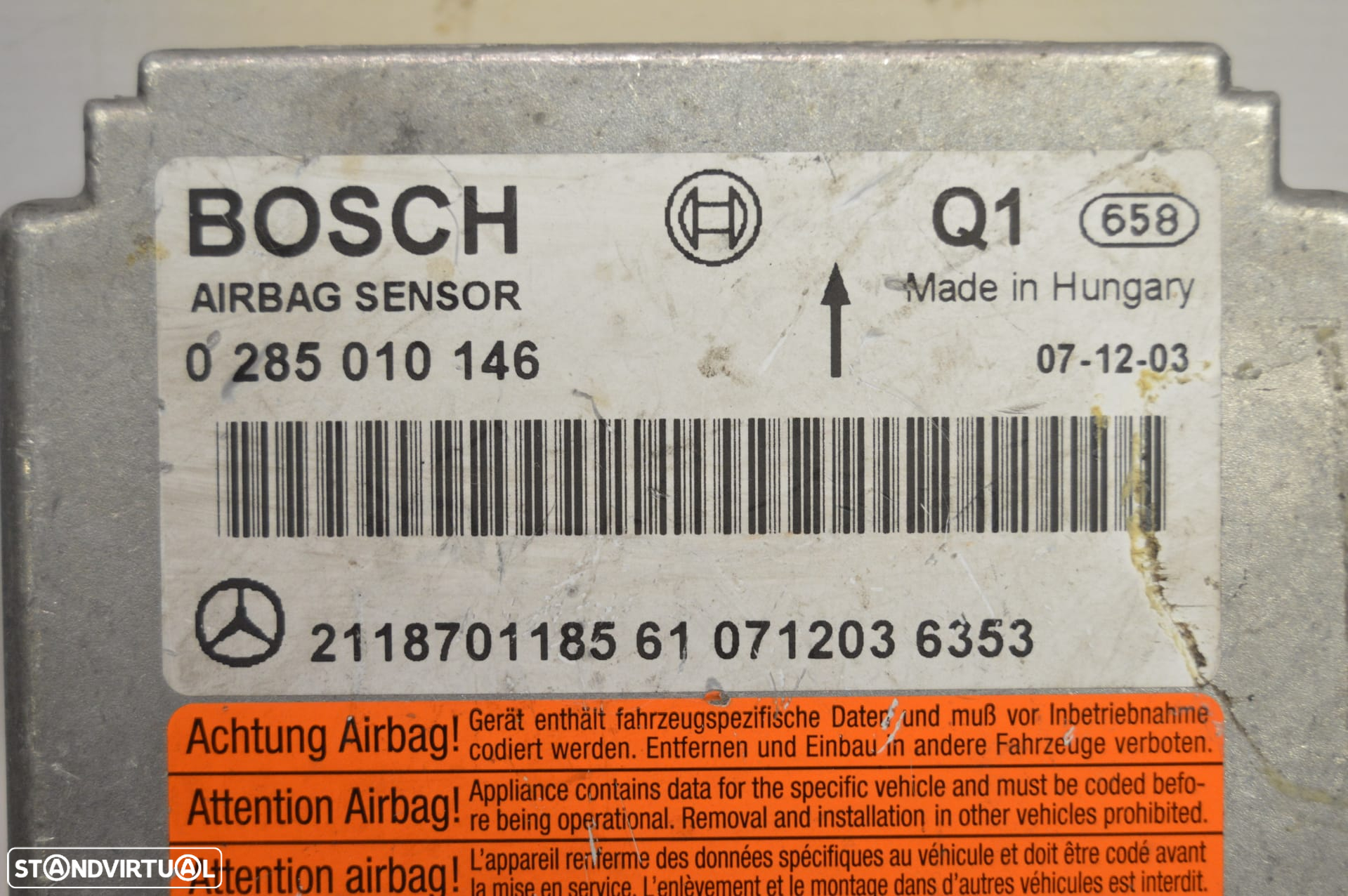 CENTRALINA SENSOR AIRBAG 0285010146 211870118561 2118701185 MERCEDES BENZ CLASS CLS 320 C219 W219 W169 - 5