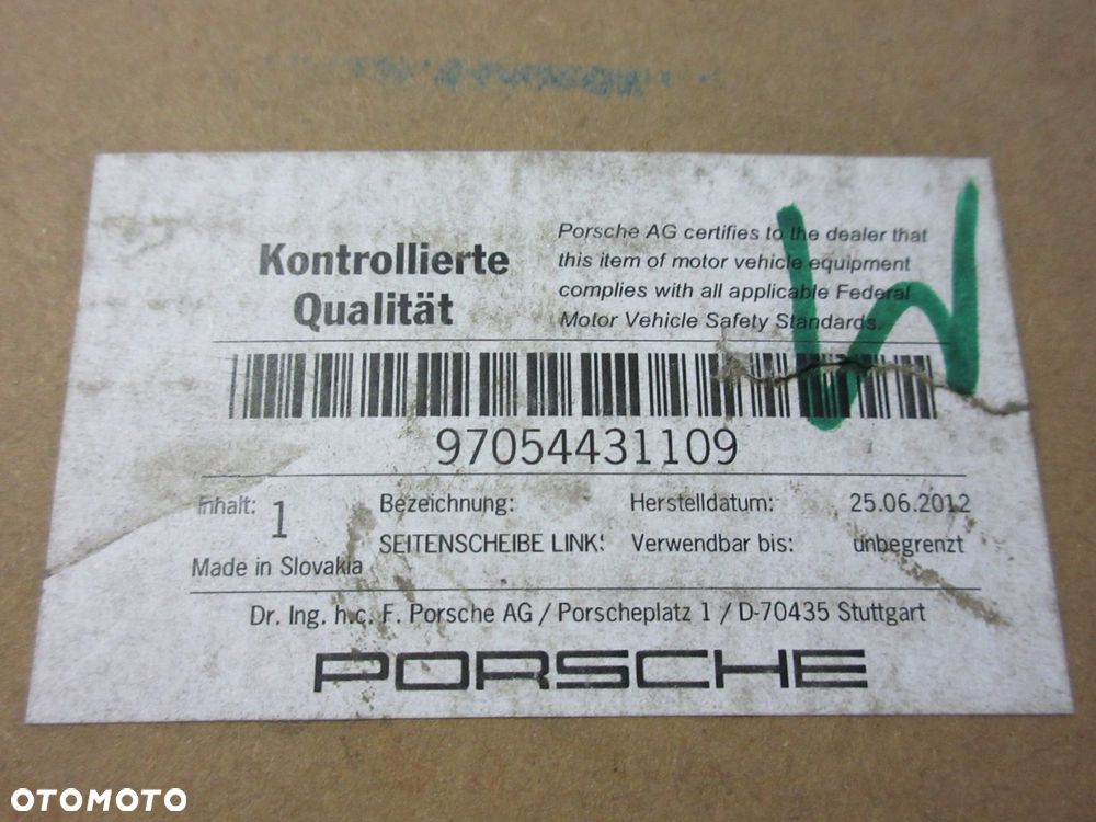 porsche panamera szyba drzwi trójkąt 97054431109 - 3