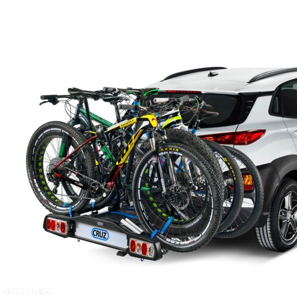 Suport biciclete Cruz Pivot R3 940-516 cu prindere pe carligul de remorcare, pentru 4 biciclete, 13 pini, NOU- Pret importator, emitem Factura & Garantie - 2