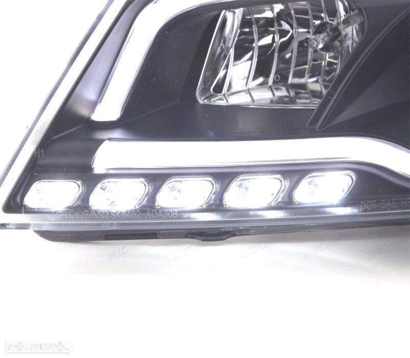 FARÓIS COM LUZ DIURNA TFL AUDI A3 8P 08-12 FUNDO PRETO - 3