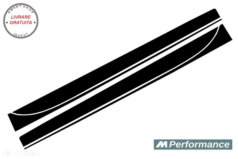 Stickere Laterale Negru Mat BMW Seria 3 F30 F31 (2011-up) M-Performance Design Neg- livrare gratuita - 2
