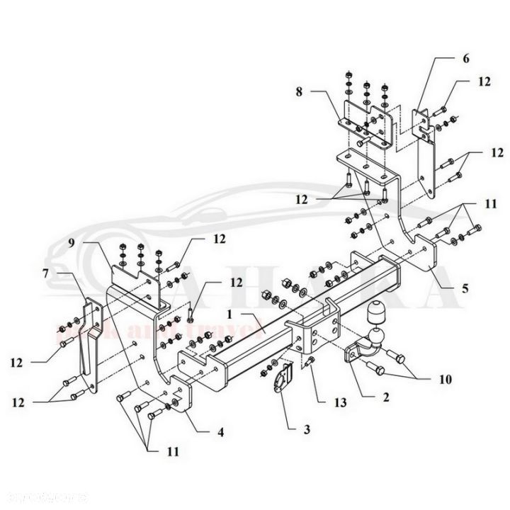 Hak Holowniczy Odkręcany Do Mitsubishi Canter Skrzynia 1993-2015 - 2