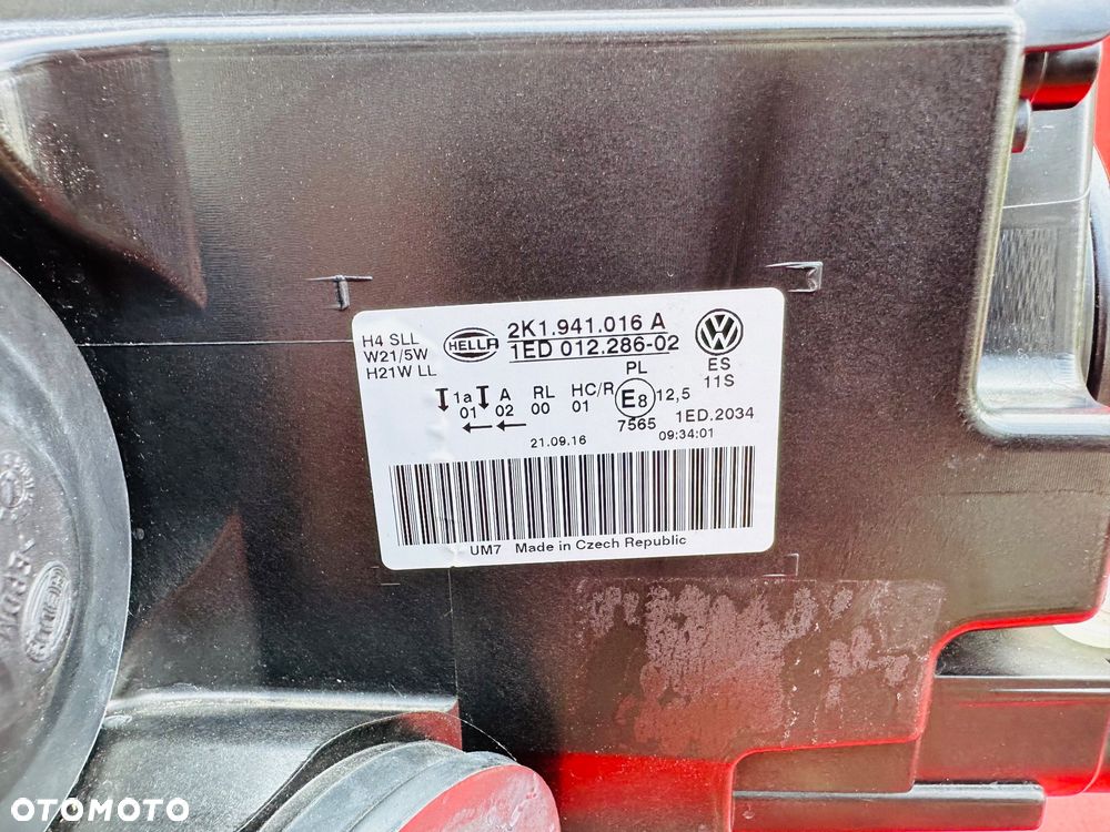 LAMPA PRAWA VW CADDY 4 IV ZWYKŁA 2K1941016 - 5