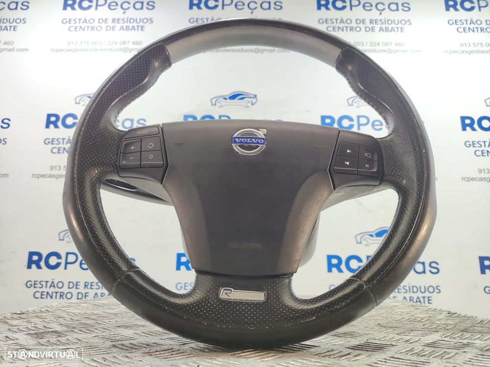 Volante completo em pele perfurada Volvo S40 Mk2 II Facelift R-Design multifunções - 4