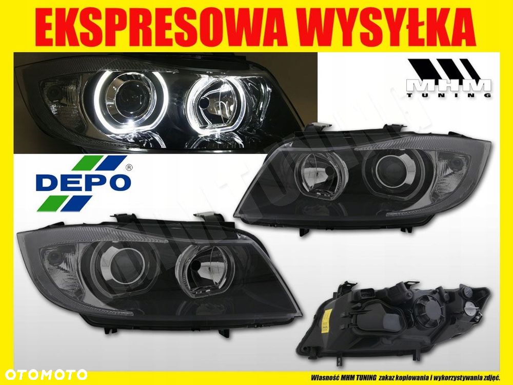 Reflektory Lampy L+R Ringi Angel Eyes LED Soczewka h7 Bmw 3 e90 e91 Lci FL - 3