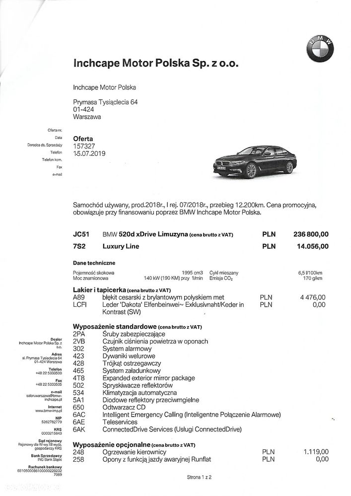 BMW Seria 5 520d xDrive Luxury Line sport - 19