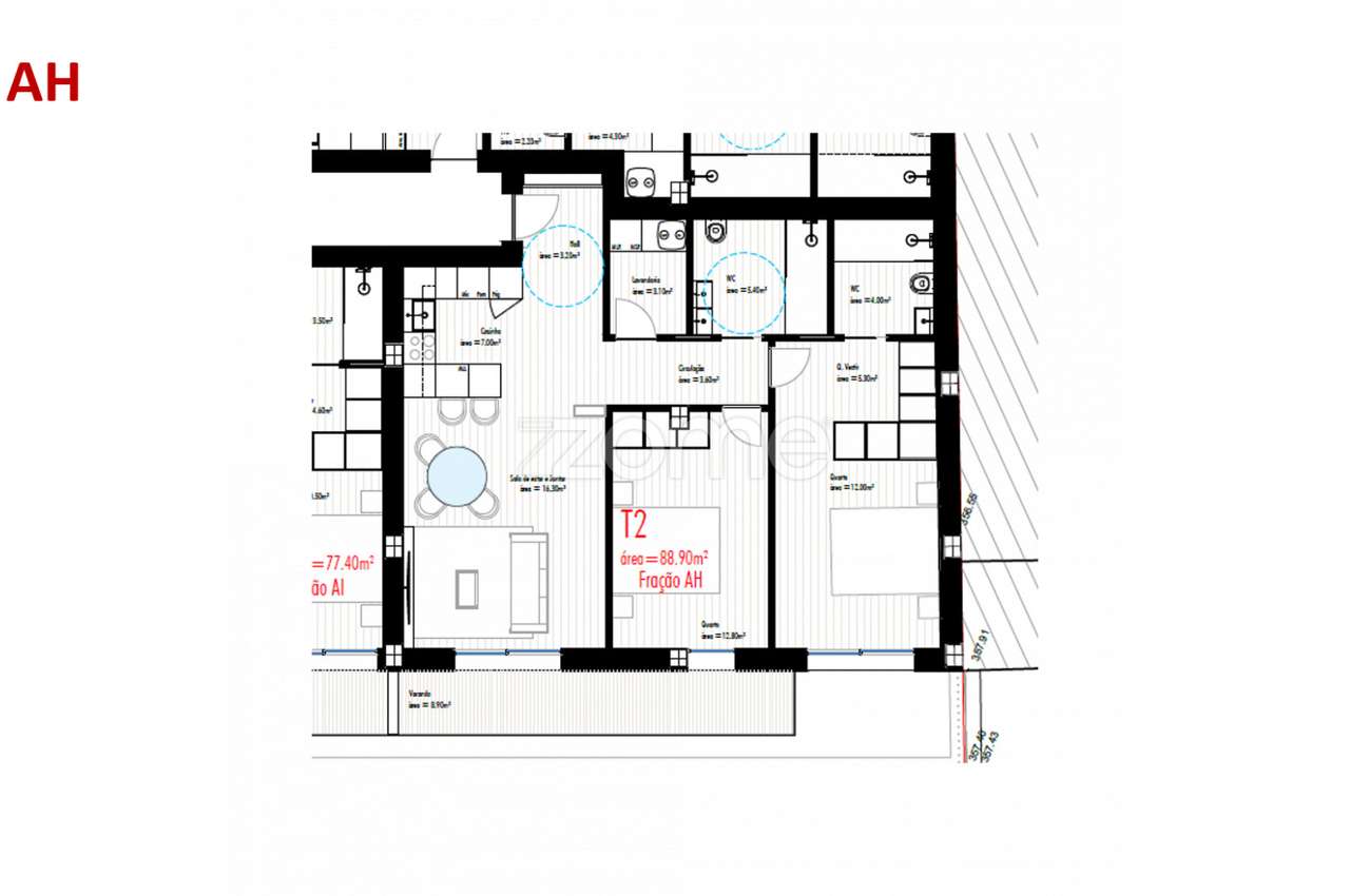 Apartamento T2 c/ Varanda, Freamunde, Paços de Ferreira (Fração AH) - Grande imagem: 3/17