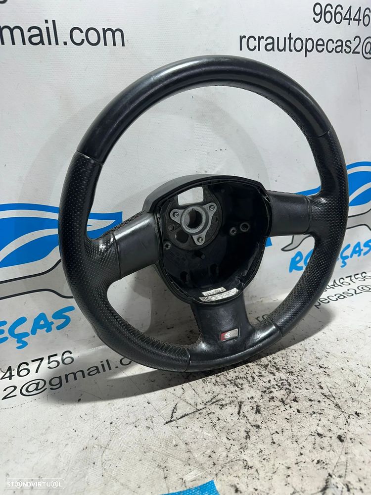 .Volante Pele Perfurada Original 3 Braços Sline Audi 8P0419091C 2004 - 2008 - 3