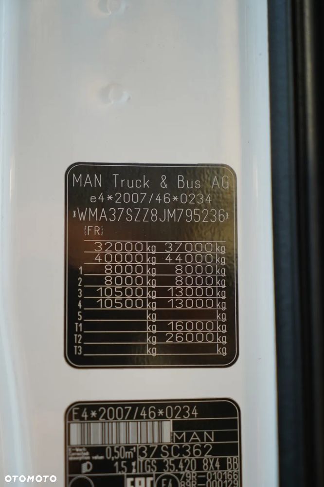 MAN TGS 35.420 / 8X4 / WYWROTKA 2 STR. / HYDROBURTA / BORDMATIC / AUTOMAT - 37
