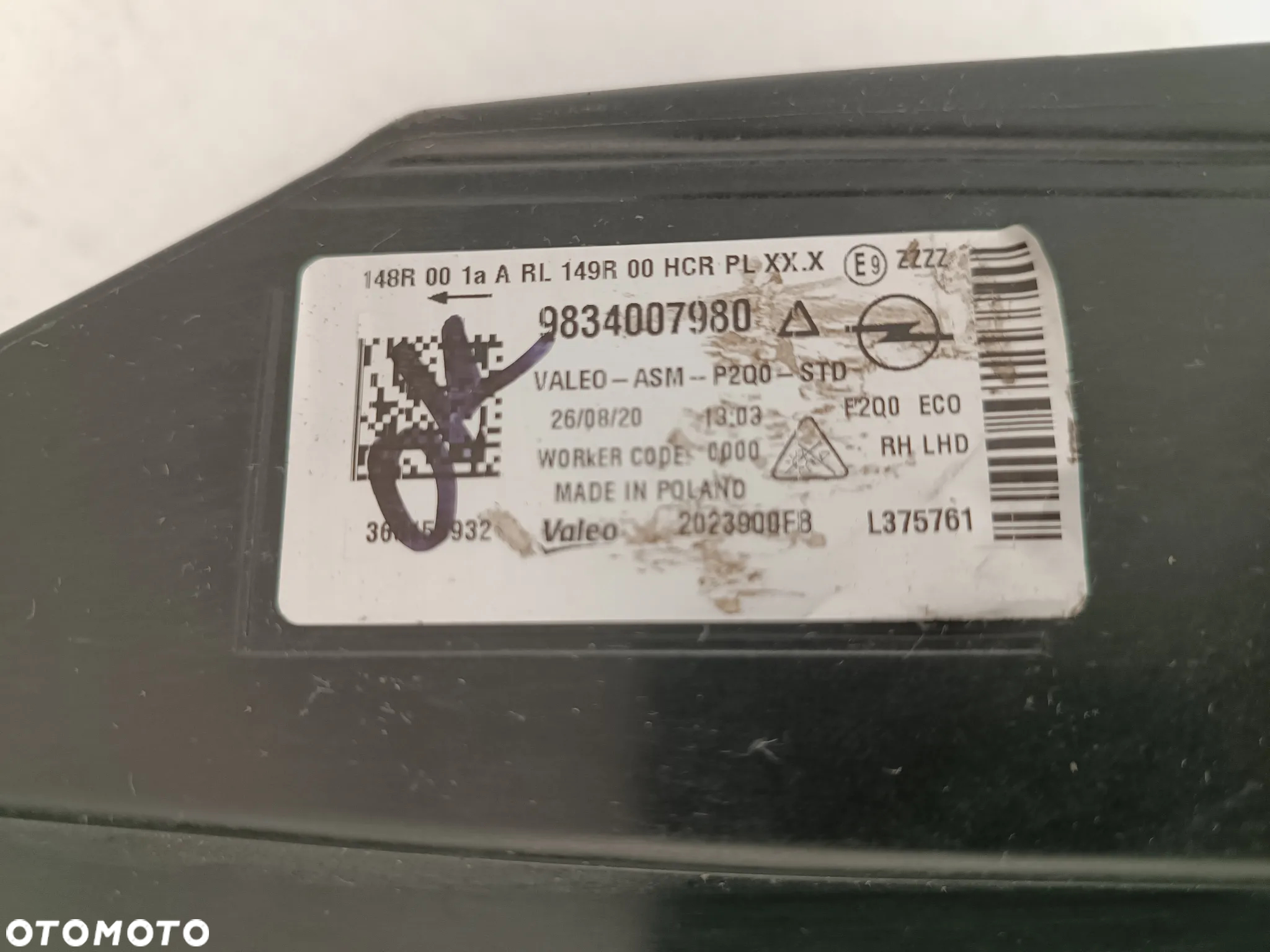 9834007980 lampa przednia prawa Opel Mokka - 10